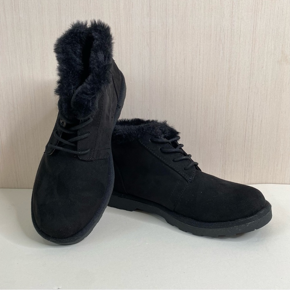 Makalu Women’s Kora Faux Fur Round Toe Lace Up Ankle Boots Size 7M